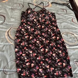 No Boundaries Black Floral Midi Dress